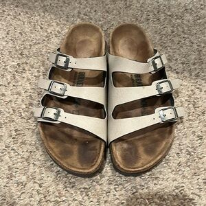 Birkenstock beige bone Florida triple strap sandals sz 7